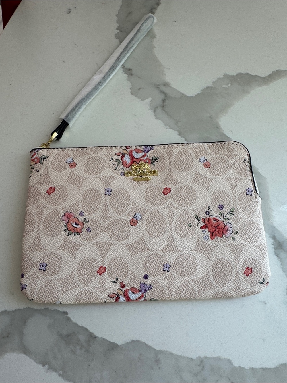 Coach Pink Floral Signature Wristlet
